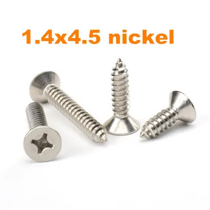 1000pcs/lot m1.4*4.5 Countersunk / flat head philips mircro tapping screw steel nickel plated KA
1000pcs/lot m1.4*4.5 Countersunk / flat head philips mircro tapping screw steel nickel plated KA