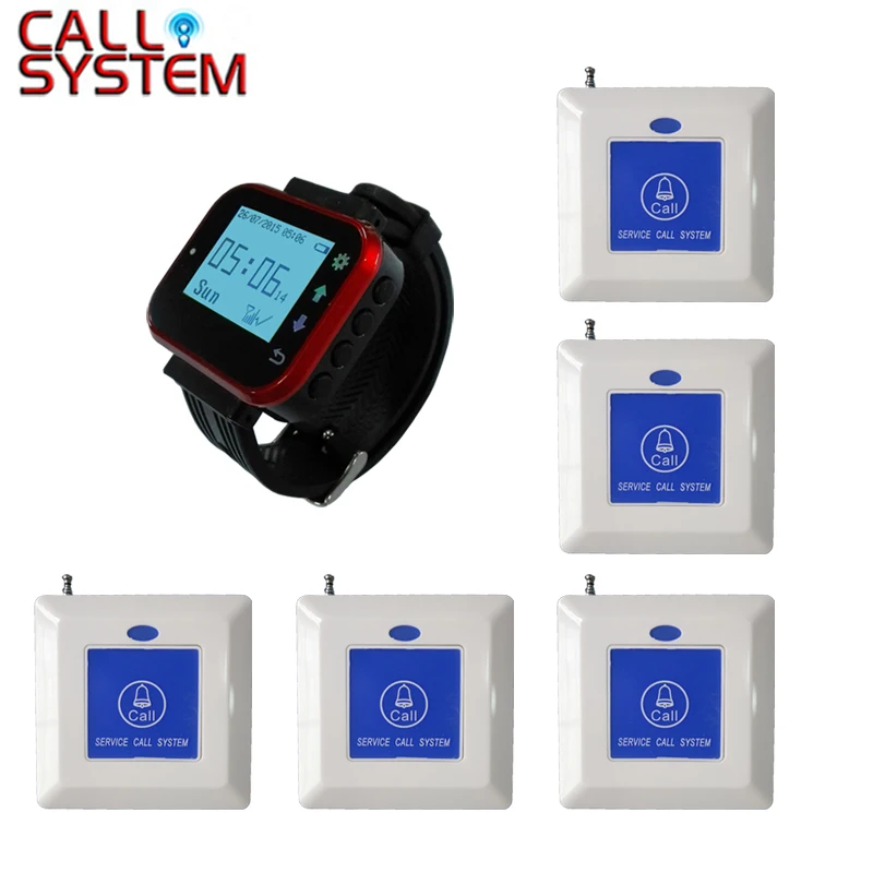 1 watch hand receiver 5 bed call button waterproof Emergency call button for elderly used in clinic hospital
1 watch hand receiver 5 bed call button waterproof Emergency call button for elderly used in clinic hospital