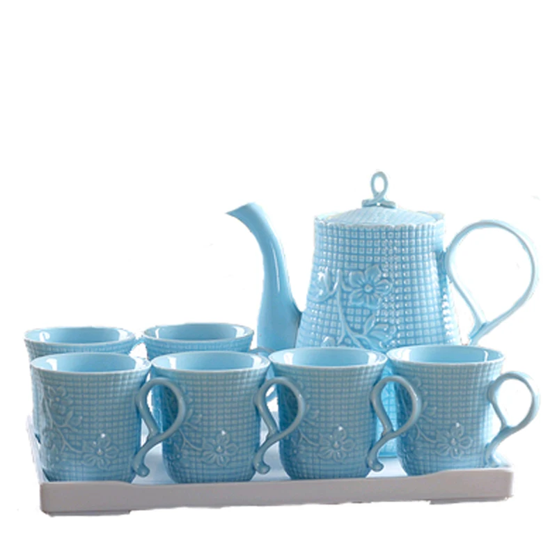 Blue tea cup set Cold hot Water cups teapot kung fu teaset teacup Teaware Sets tea party coffee cups set Wedding Gift home decor
Blue tea cup set Cold hot Water cups teapot kung fu teaset teacup Teaware Sets tea party coffee cups set Wedding Gift home decor