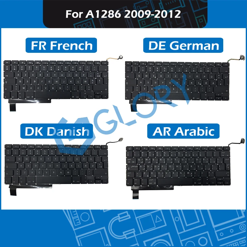 10pcs/Lot A1286 Replacement Keyboard For Macbook Pro 15.4" 2009-2012 FR French DE German DK Danish AR Arabic Layout
10pcs/Lot A1286 Replacement Keyboard For Macbook Pro 15.4" 2009-2012 FR French DE German DK Danish AR Arabic Layout