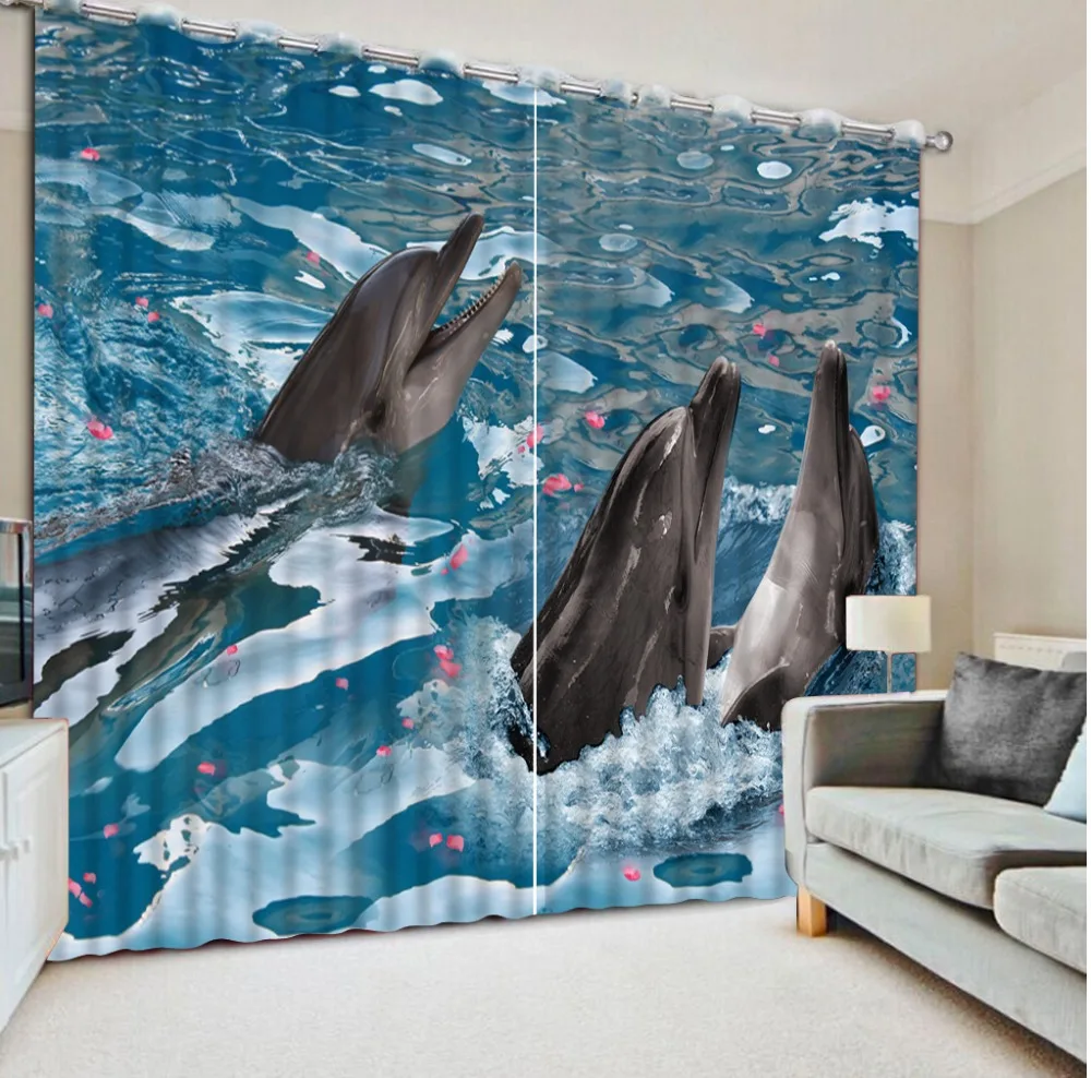 Customized size Luxury Blackout 3D Window Curtains For Living Room ocean dolphin curtains
Customized size Luxury Blackout 3D Window Curtains For Living Room ocean dolphin curtains