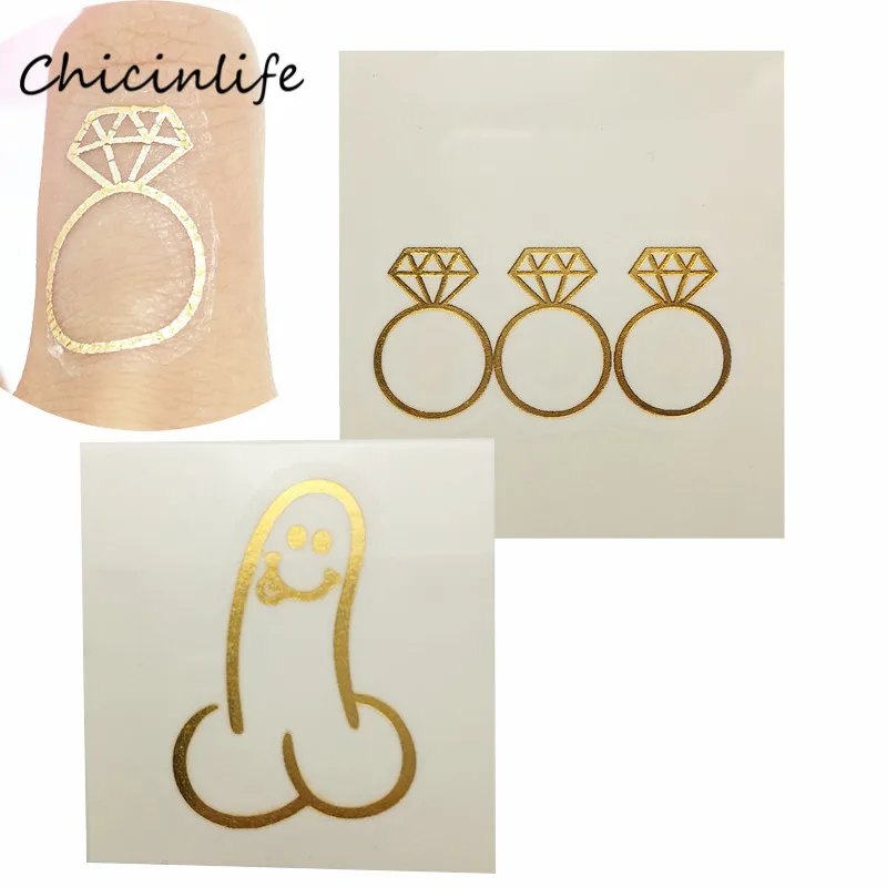Chicinlife 5 шт. Золотое кольцо с бриллиантом Willy Водонепроницаемая временная татуировка наклейка Свадьба девичник украшение для вечеринки Подр...
Chicinlife 5 шт. Золотое кольцо с бриллиантом Willy Водонепроницаемая временная татуировка наклейка Свадьба девичник украшение для вечеринки Подр...
