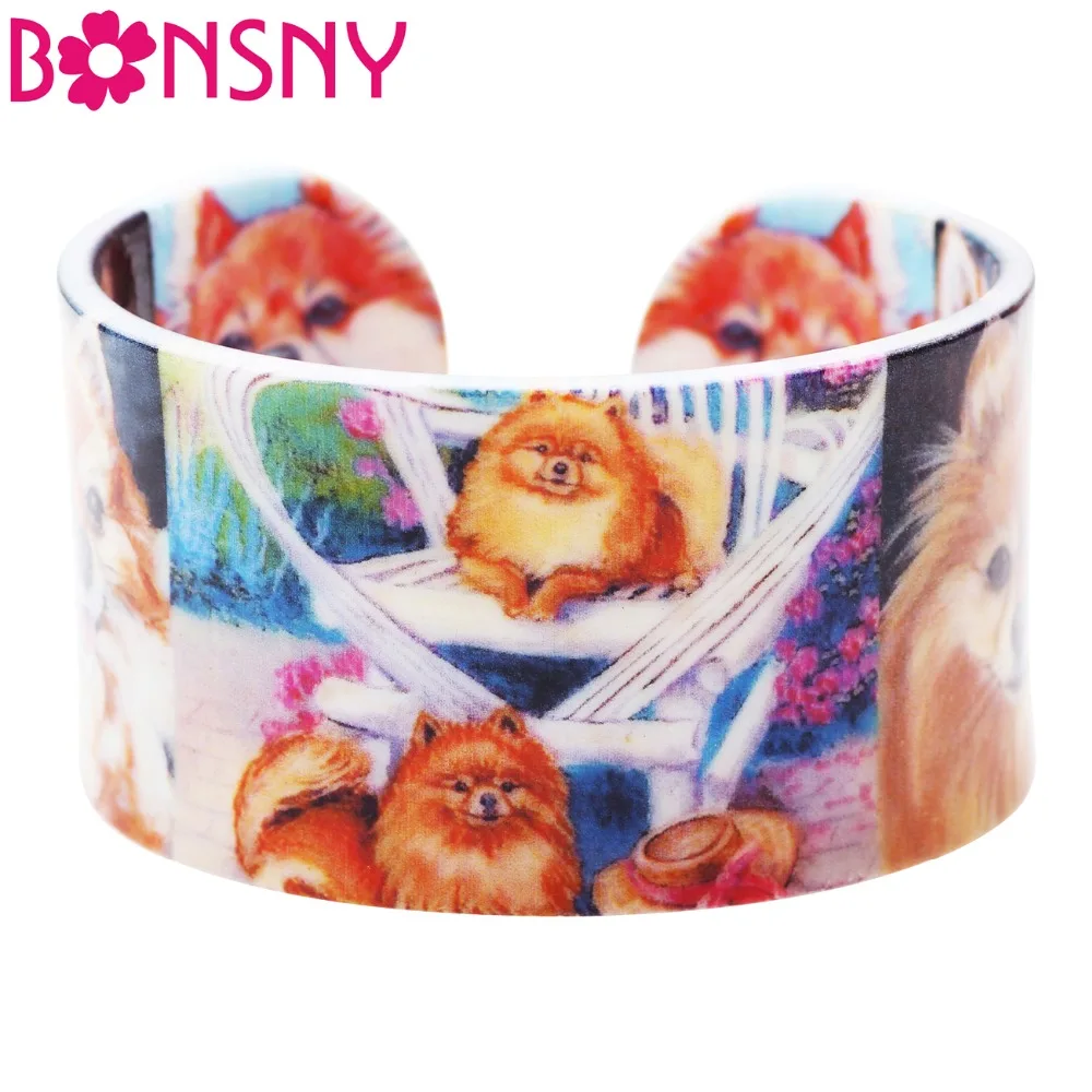 Bonsny Acrylic Colorful Pattern Pomeranian Dog Bangle News 2017 Fashion Jewelry Women Girl Spring Summer Accessories wholesale
Bonsny Acrylic Colorful Pattern Pomeranian Dog Bangle News 2017 Fashion Jewelry Women Girl Spring Summer Accessories wholesale