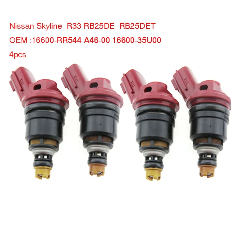 

4pcsx 740cc 16600-RR544 Fuel injector Nozzle Fits For Nissan Silvia S13 S14 S15 SR20DE SR20DET 16600RR544 (SF-60-740CC)