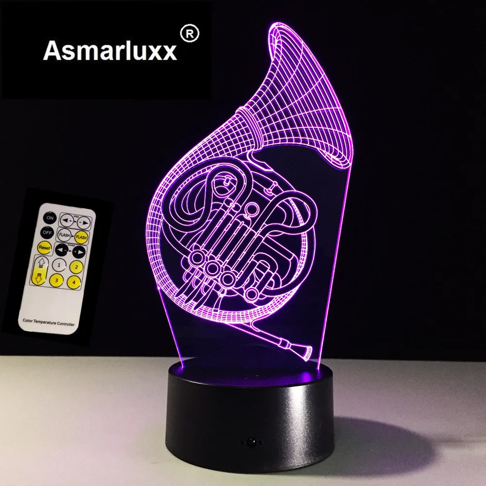 Remote/Touch Lampara 3D Music French Horm Shape LED Bedroom Table Lamp Touch 7 Color Change Night Light Day Birthday Gift Party
Remote/Touch Lampara 3D Music French Horm Shape LED Bedroom Table Lamp Touch 7 Color Change Night Light Day Birthday Gift Party