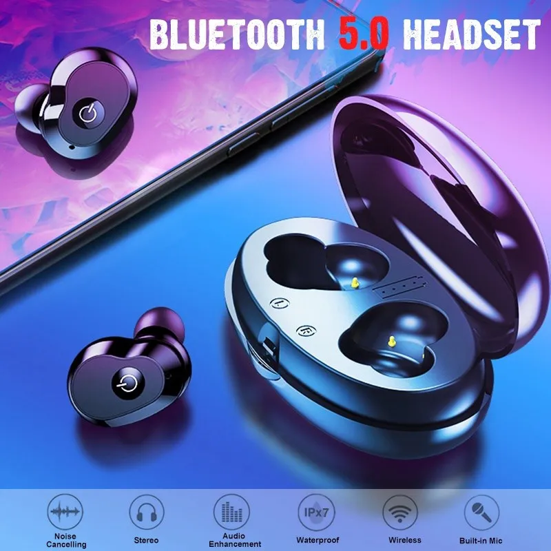 High Grade Wireless TWS Bluetooth 5.0 Earphones IPX7 Waterproof Auto Pairing Mini Stereo In-ear Earbuds for iphone Xs Xr Huawei
High Grade Wireless TWS Bluetooth 5.0 Earphones IPX7 Waterproof Auto Pairing Mini Stereo In-ear Earbuds for iphone Xs Xr Huawei