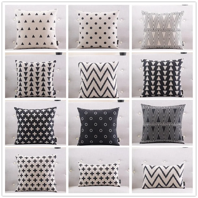 Nordic Style Decorative Pillows Case Gray Home Geometric black and white pillow cover
Nordic Style Decorative Pillows Case Gray Home Geometric black and white pillow cover