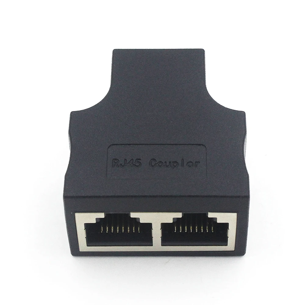 50 шт./лот RJ45 гнездо к гнезду 1 2 способа LAN Ethernet сетевой кабель женский сплиттер