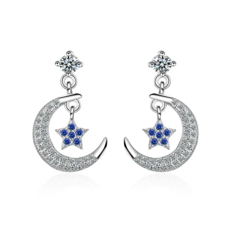 Korean Style Sweet Temperament Flash Fashion Silver Plated Jewelry Personality Cute Star And Moon Dangle Earrings XZE211
Korean Style Sweet Temperament Flash Fashion Silver Plated Jewelry Personality Cute Star And Moon Dangle Earrings XZE211