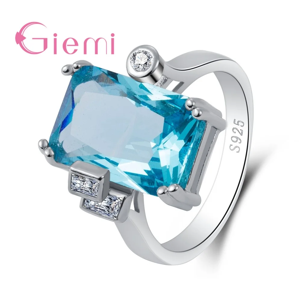 High Quality Big Square Bule Crystal 925 Sterling Silver Needle Geometric Ring For Women Girls Party Engagment Jewelry
High Quality Big Square Bule Crystal 925 Sterling Silver Needle Geometric Ring For Women Girls Party Engagment Jewelry