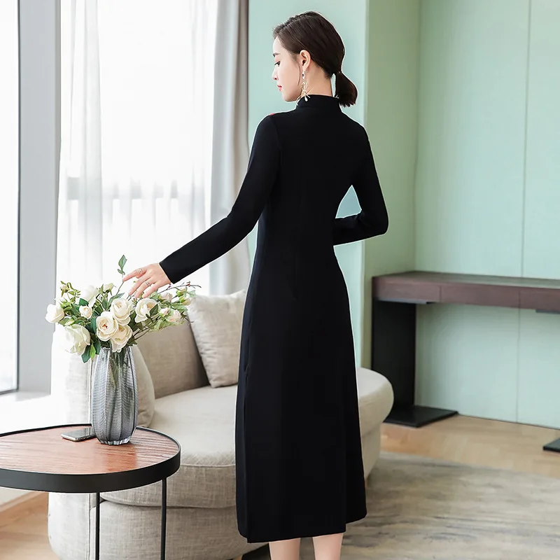Retro Dress Autumn 2019 Oriental Style Mandarin Collar Vestido Long Sleeve Slim Ethnic Robe Vintage Femme Cheongsam Dress AA4451
Retro Dress Autumn 2019 Oriental Style Mandarin Collar Vestido Long Sleeve Slim Ethnic Robe Vintage Femme Cheongsam Dress AA4451