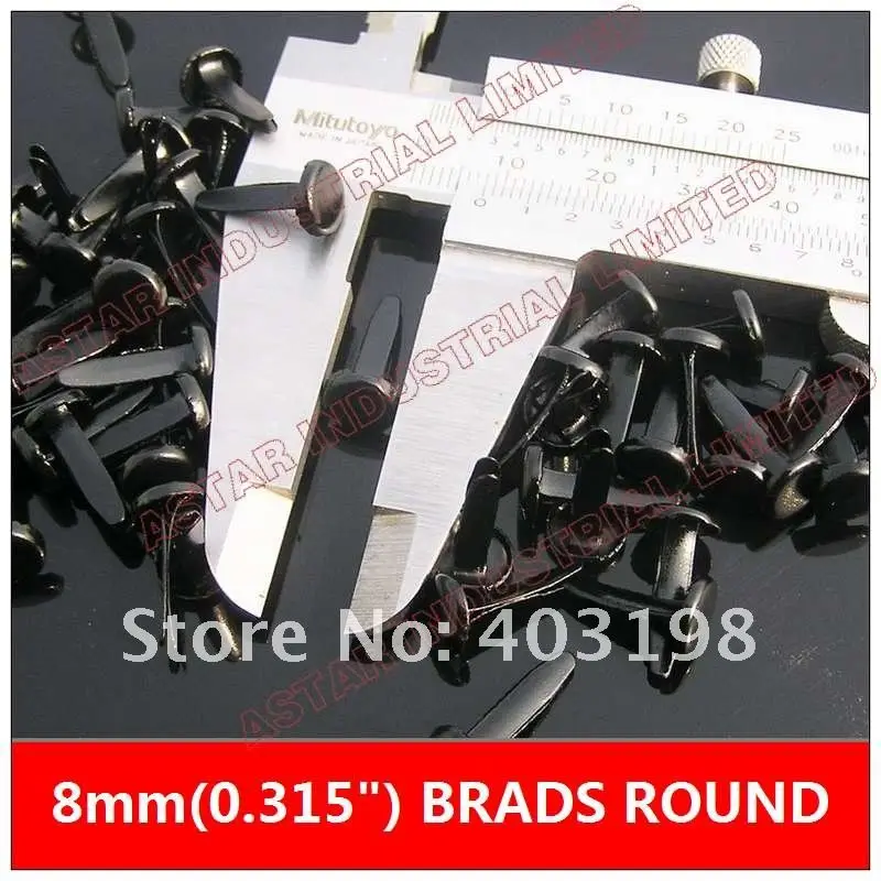 Wholesale 8mm 80pcs/set Black color scrapbooking Brads, Small round nails metal brad, Free Shipping
Wholesale 8mm 80pcs/set Black color scrapbooking Brads, Small round nails metal brad, Free Shipping