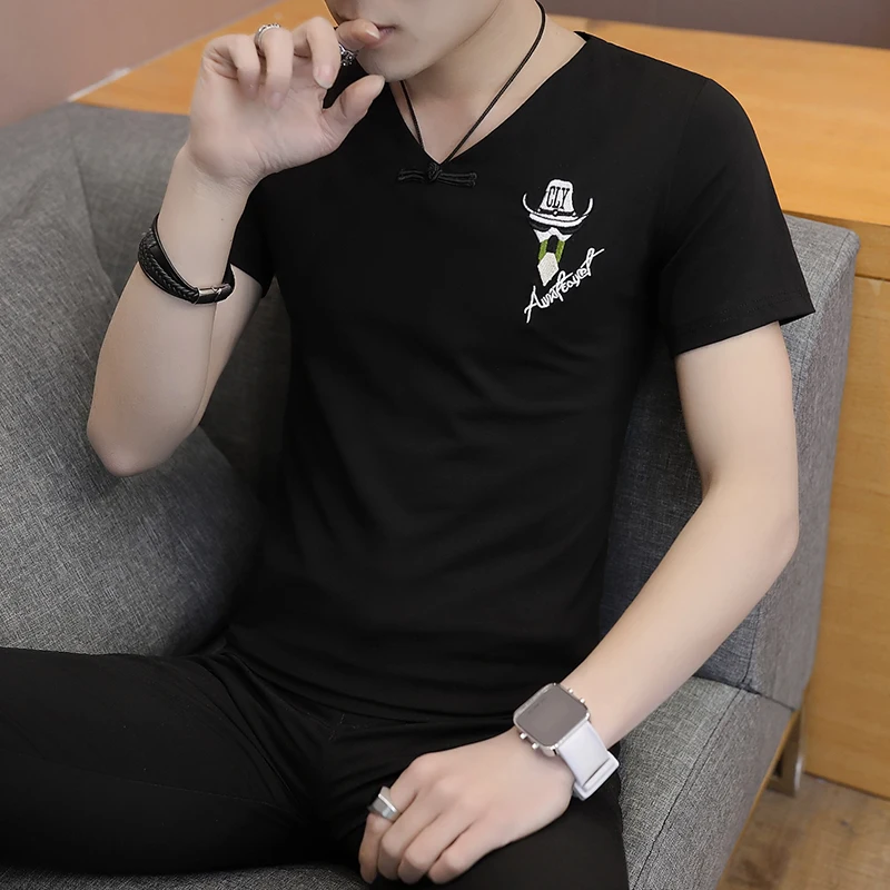men clothes 2018 men t shirt summer top bodybuilding men's short-sleeved T-shirt summer V-Neck Slim printed body youth trend
men clothes 2018 men t shirt summer top bodybuilding men's short-sleeved T-shirt summer V-Neck Slim printed body youth trend