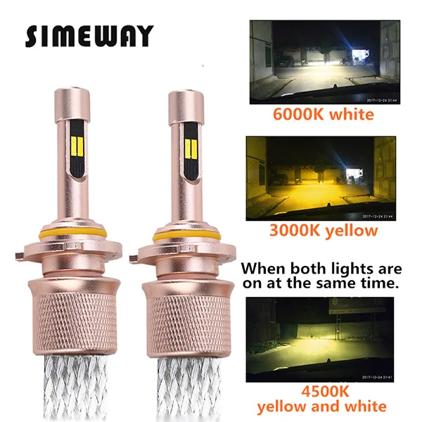 2 шт. автомобисветильник фары H11 led h8 H1 H4 9005 Автомобильные фары двухцветные триколор 3000k 4300K 6000K 90W H3 H9 9006 Автомобильные противотуманные фары 12 В
2 шт. автомобисветильник фары H11 led h8 H1 H4 9005 Автомобильные фары двухцветные триколор 3000k 4300K 6000K 90W H3 H9 9006 Автомобильные противотуманные фары 12 В