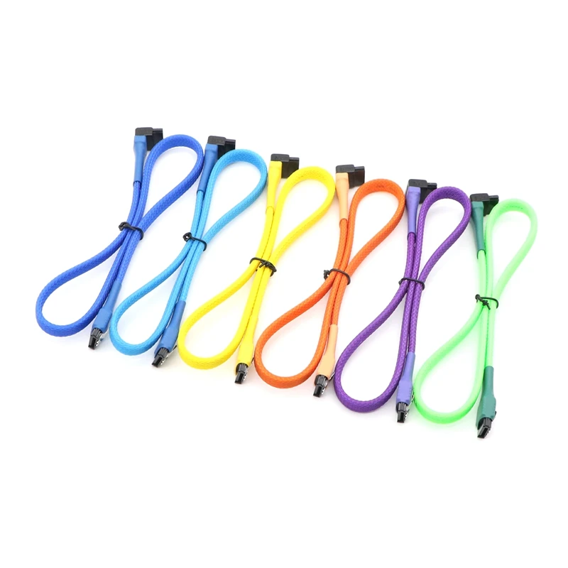 Высококачественный разноцветный кабель SATA III с рукавами 45 см/60 см 6 Гбит/с 7
