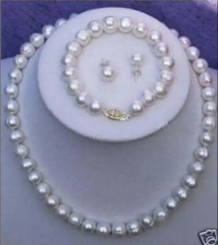 New 9-10mm SOUTH SEA White Pearl Necklace Bracelet Earring Set Jewelry E85 ^^^@^Noble style Natural Fine jewe FREE SHIPPING
New 9-10mm SOUTH SEA White Pearl Necklace Bracelet Earring Set Jewelry E85 ^^^@^Noble style Natural Fine jewe FREE SHIPPING