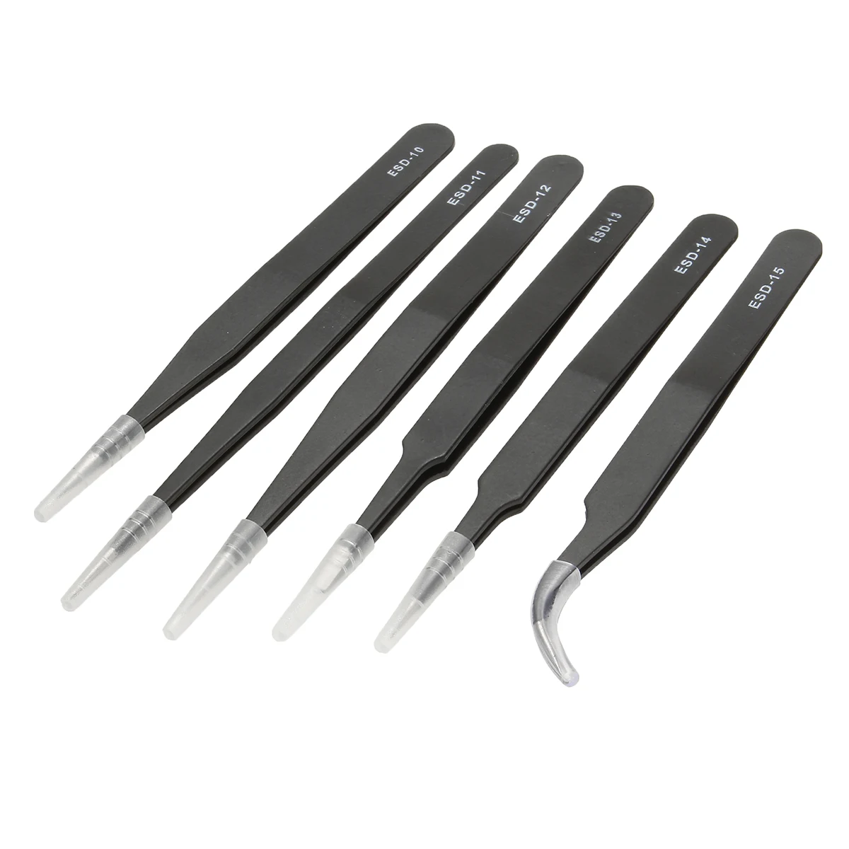 ESD 10-15 Safe Anti-static Tweezers Maintenance Repair Nippers Forceps Tools Kit New
ESD 10-15 Safe Anti-static Tweezers Maintenance Repair Nippers Forceps Tools Kit New