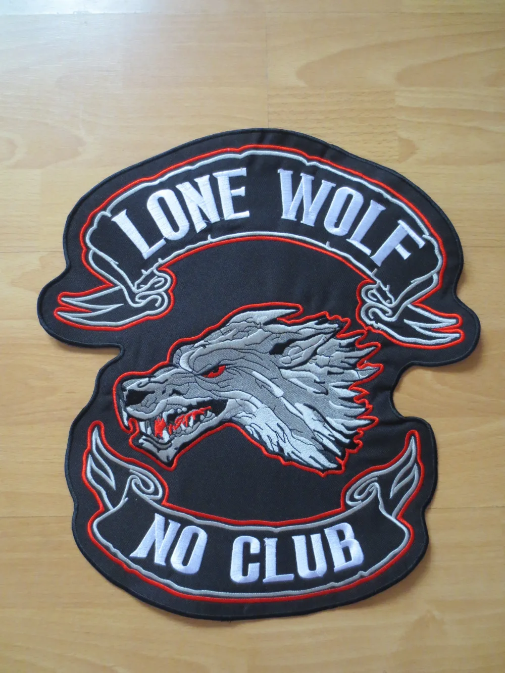 Большой жилет для байкеров 14 дюймов с вышивкой в виде волка|lone wolf no club|lone wolfno club |