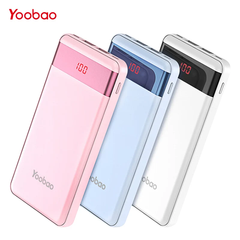 Yoobao маленький внешний аккумулятор для Xiaomi Mi 10000 мА/ч светодиодный Pover Bank