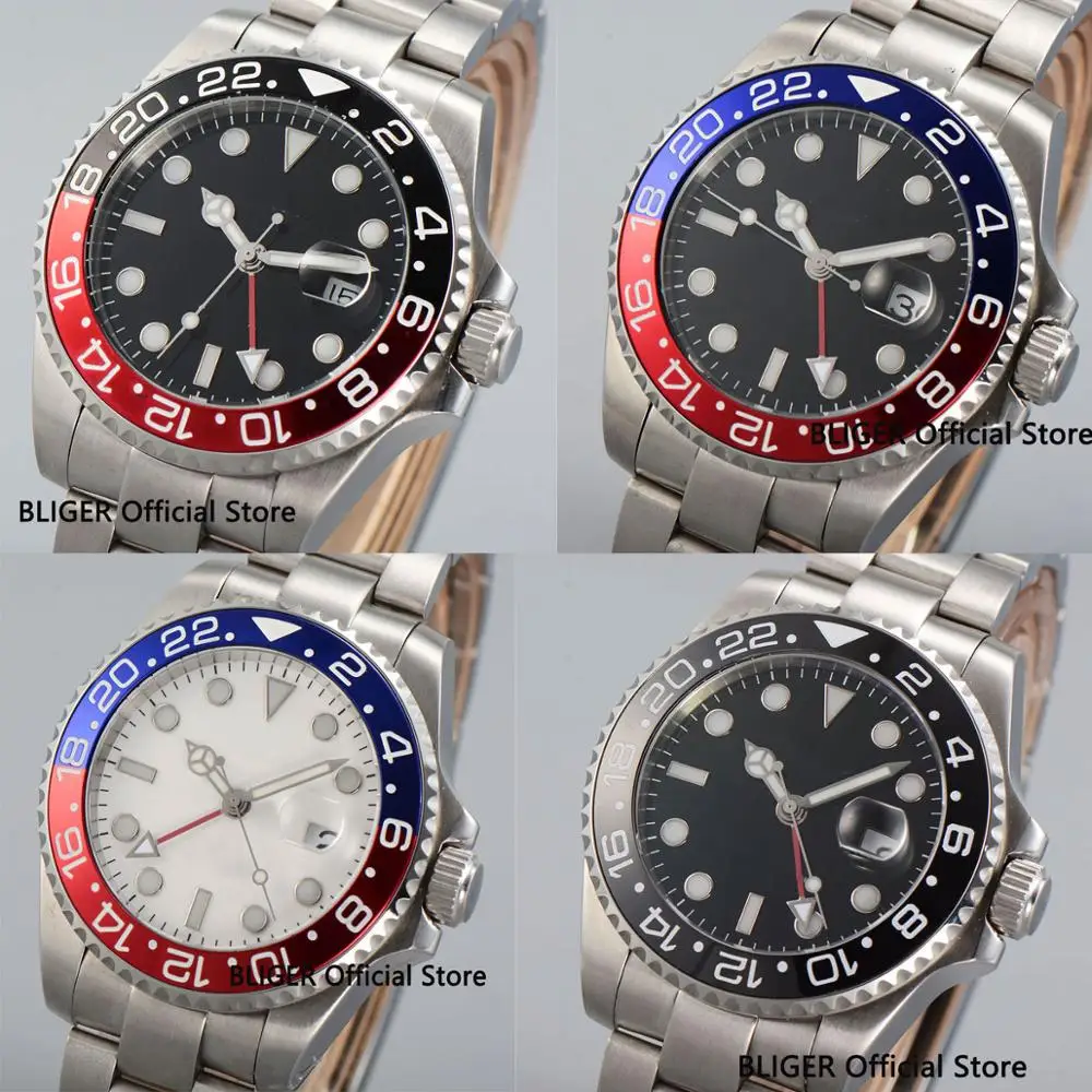 5 Models 43MM Nologo Red GMT Hand Automatic Men's Watch Auto Date Luminous Hand SS Strap
5 Models 43MM Nologo Red GMT Hand Automatic Men's Watch Auto Date Luminous Hand SS Strap
