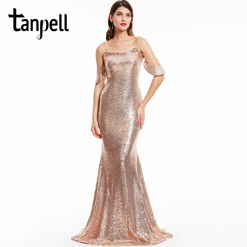 Tanpell spaghetti straps evening dresses pink cap sleeves sequins floor length gown cheap women party mermaid long evening dress
Tanpell spaghetti straps evening dresses pink cap sleeves sequins floor length gown cheap women party mermaid long evening dress