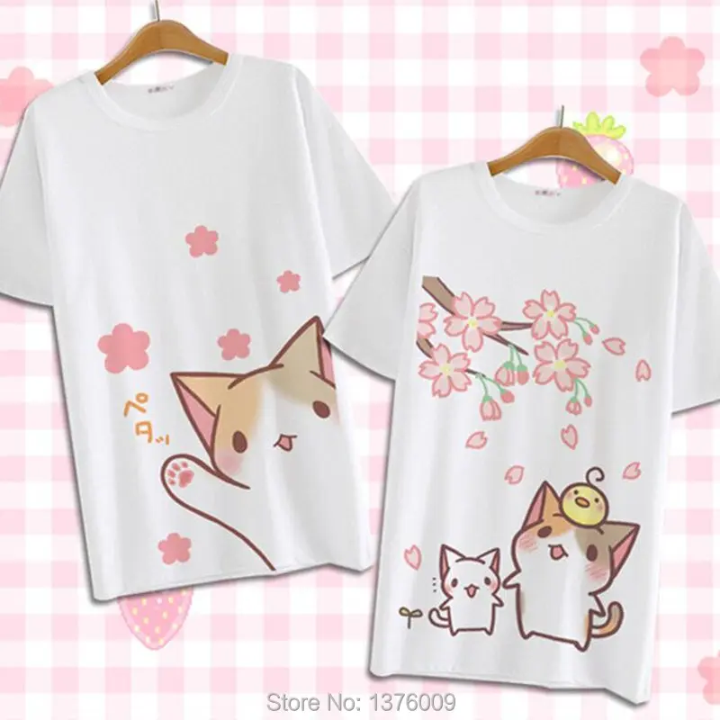 Japan Anime Neko Atsume Casual T Shirt Girls Women Cute Cat Short Sleeve Harajuku Shirts Lolita Summer Tops Blusa Vestidos 2018
Japan Anime Neko Atsume Casual T Shirt Girls Women Cute Cat Short Sleeve Harajuku Shirts Lolita Summer Tops Blusa Vestidos 2018