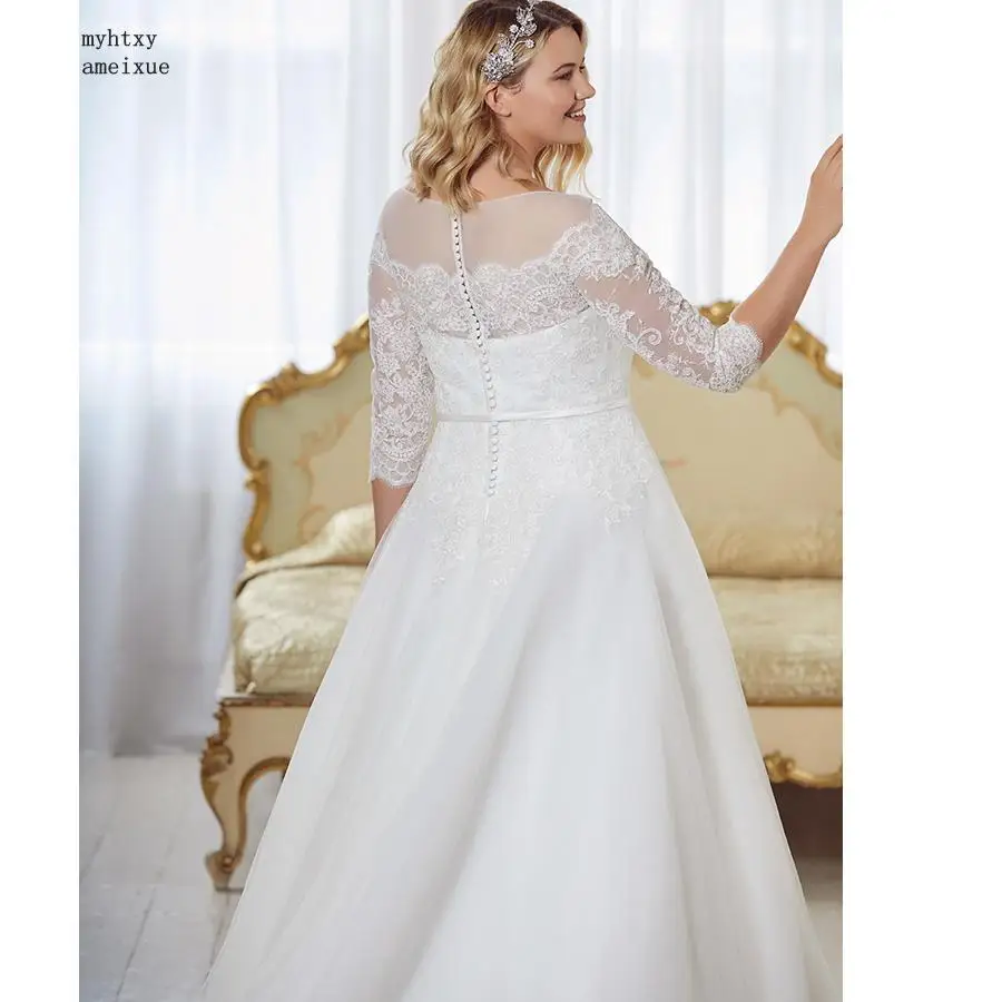 2020 New Tulle Scoop Floor-length Zipper A-line Cheap Wedding Dress Elegant Three Quater Sleeves Lace Wedding Dress Plus Size
2020 New Tulle Scoop Floor-length Zipper A-line Cheap Wedding Dress Elegant Three Quater Sleeves Lace Wedding Dress Plus Size