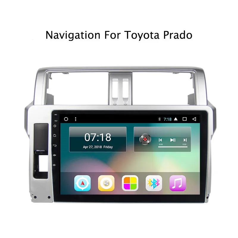 Фото NaviTopia 2G RAM 32G ROM Android 7 1/8 1 автомобилей мультимедиа аудио для Toyota Pardo 2014 2017 серебро gps