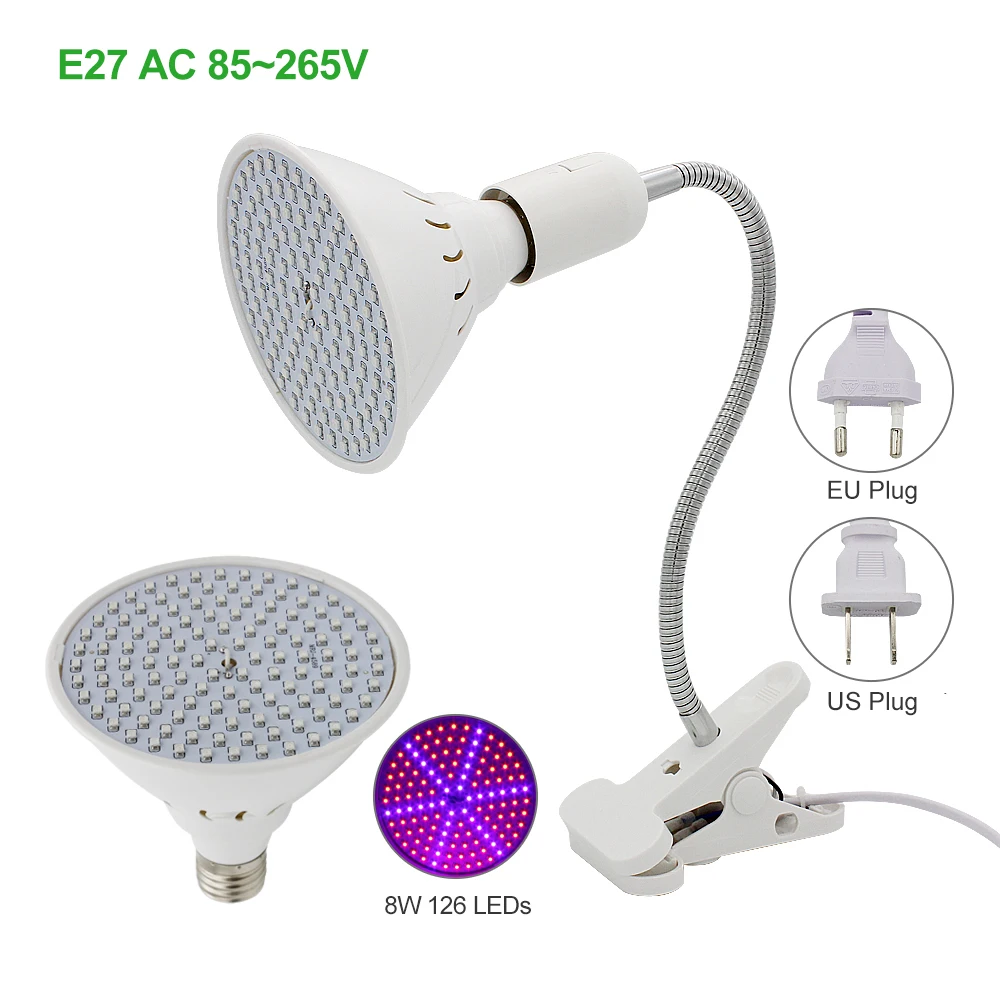 Гидропоники Системы Led Grow Light AC 220 V E27 растительная лампа с 360 градусов Гибкая