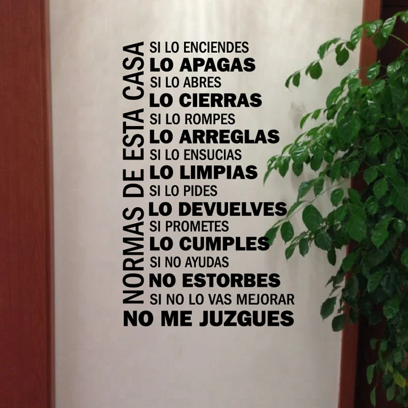 Spanish House Rules Vinyl Wall Decals Sticker Family Quote In Spanish Decoration Home Decor SPS-19
Spanish House Rules Vinyl Wall Decals Sticker Family Quote In Spanish Decoration Home Decor SPS-19