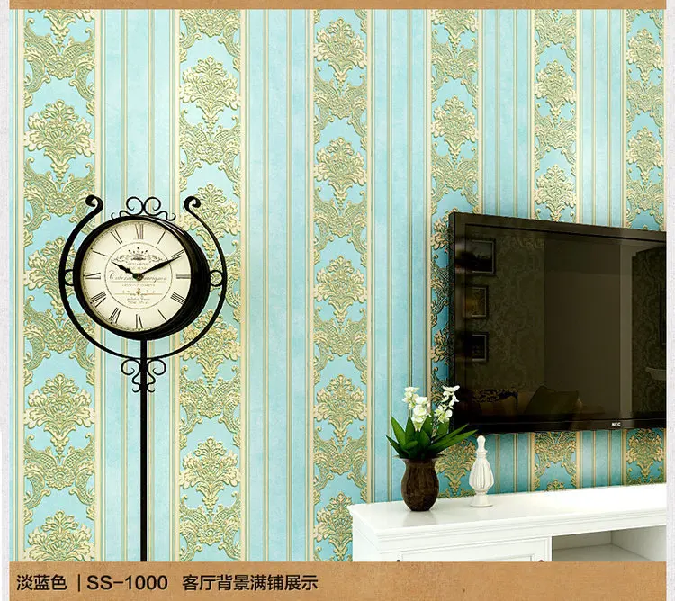 AB version thicker non-woven embossed wallpaper European Damascus living room bedroom bedside blue background wallpaper
AB version thicker non-woven embossed wallpaper European Damascus living room bedroom bedside blue background wallpaper
