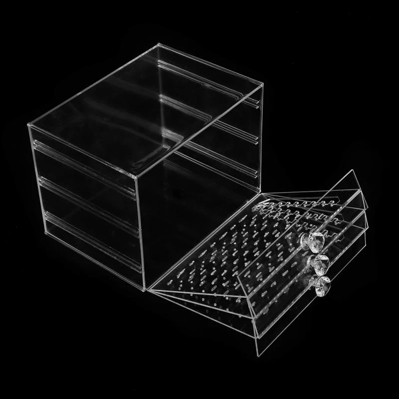 3 Vertical Drawer Earring Holder Jewelry Storage Box Transparent Display Jewellery Stand Cases | Украшения и аксессуары
