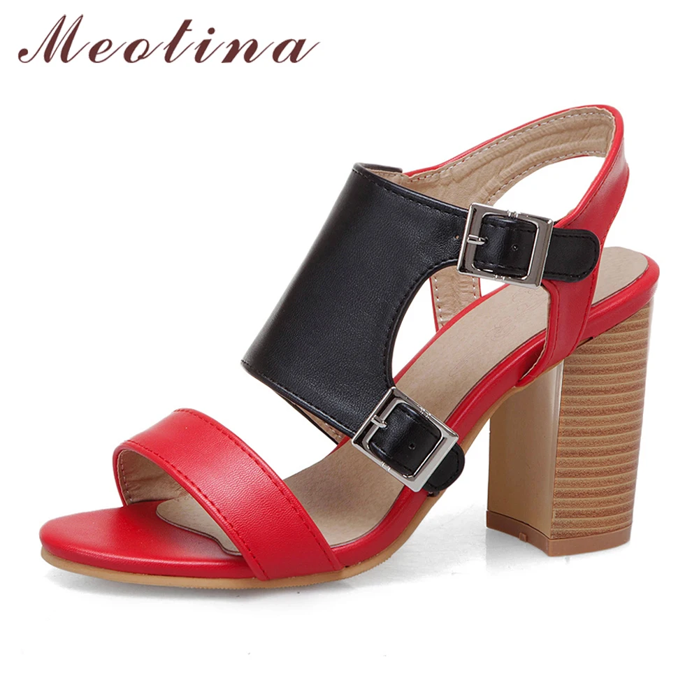 Meotina Women Sandals Summer Shoes Buckle Block Heel Gladiator Shoes Fashion Super High Heel Sandals Ladies Red Plus Size 33-46
Meotina Women Sandals Summer Shoes Buckle Block Heel Gladiator Shoes Fashion Super High Heel Sandals Ladies Red Plus Size 33-46