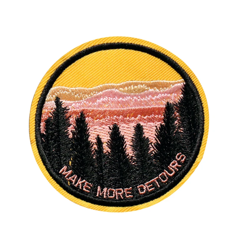 Custom Design Make More Detours Embroidery Patches Any Size Any Logo No MOQ Factory Customization Service Available
Custom Design Make More Detours Embroidery Patches Any Size Any Logo No MOQ Factory Customization Service Available