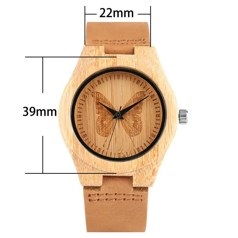 Bamboo Wooden Women Watches Creative Butterfly Dial Genuine Leather Band Quartz Nature Wood Ladies Watch Analog Clock Girl Gift
Bamboo Wooden Women Watches Creative Butterfly Dial Genuine Leather Band Quartz Nature Wood Ladies Watch Analog Clock Girl Gift