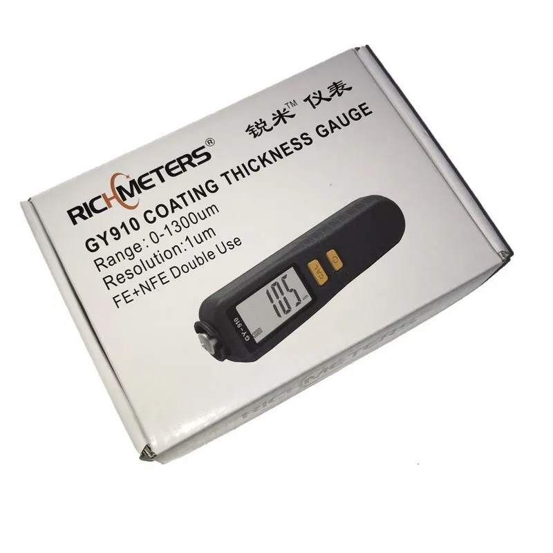 Coating Thickness Gauge English Russian Manual Gy910 1 micron 0-1300 FE/NFE Car Paint Film Auto Digital Thickness Gauge Meter
Coating Thickness Gauge English Russian Manual Gy910 1 micron 0-1300 FE/NFE Car Paint Film Auto Digital Thickness Gauge Meter
