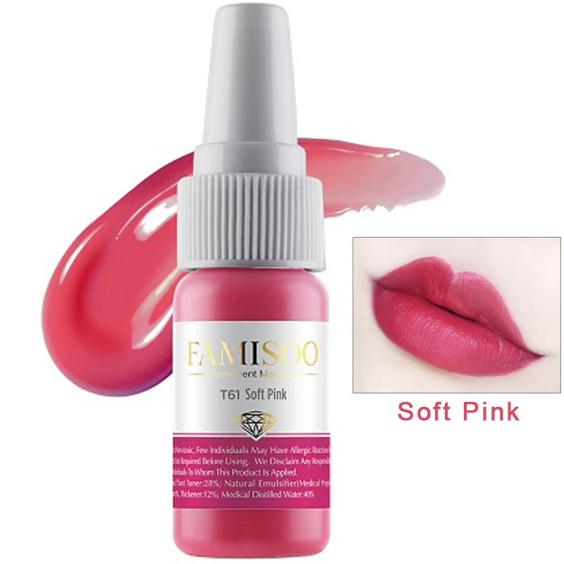 FAMISOO T61 Soft Pink Permanent Lip Tattoo Ink Makeup Pigment 3D microblading Professional Ink Pigment Supply tinta tatuar
FAMISOO T61 Soft Pink Permanent Lip Tattoo Ink Makeup Pigment 3D microblading Professional Ink Pigment Supply tinta tatuar