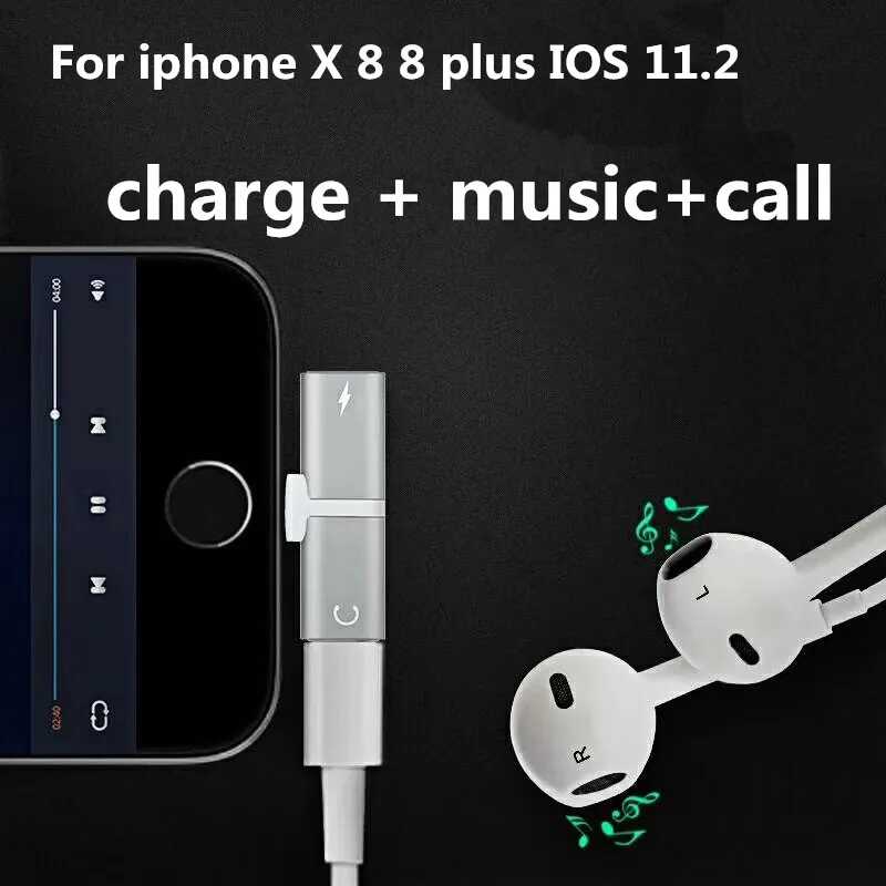Для iphone X 8 7 plus IOS 11 2 аудио сплиттер адаптер двойной разъем для наушников Наушники