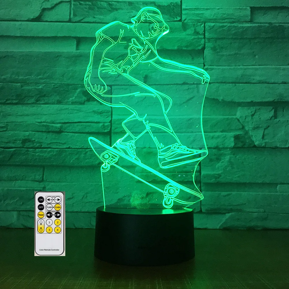 Craze Skateboarding 3D LED Acrylic Night Lamp Office Bar Bedroom Mood Lighting 7 Colors Change Illusion Kids Gift Home Decor
Craze Skateboarding 3D LED Acrylic Night Lamp Office Bar Bedroom Mood Lighting 7 Colors Change Illusion Kids Gift Home Decor
