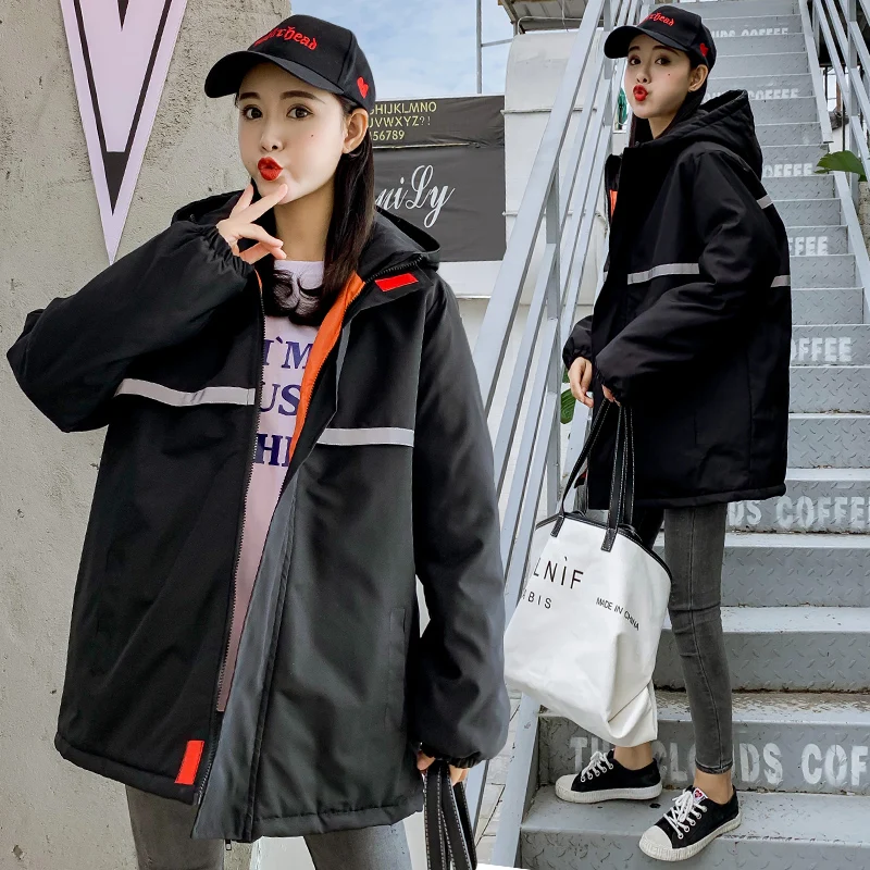 autumn Winter women new hooded stitching Cotton coat coat large size loose zipper long sleeve tooling cotton coat coat Femalew55
autumn Winter women new hooded stitching Cotton coat coat large size loose zipper long sleeve tooling cotton coat coat Femalew55