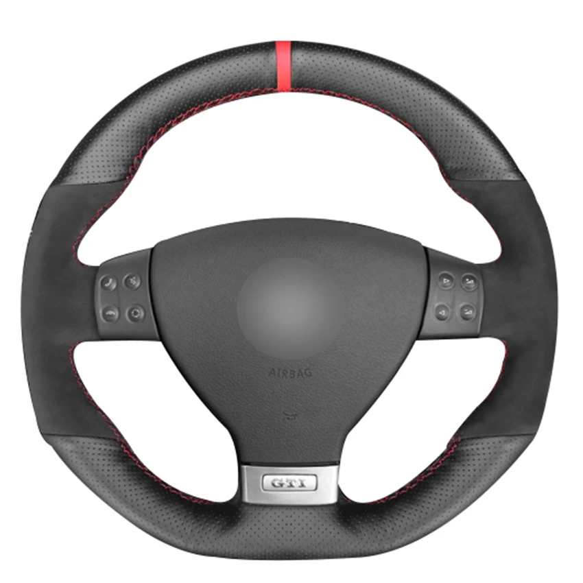 Black Synthetic Leather Black Suede Car Steering Wheel Cover for Volkswagen Golf 5 Mk5 GTI VW Golf 5 R32 Passat R GT 2005
Black Synthetic Leather Black Suede Car Steering Wheel Cover for Volkswagen Golf 5 Mk5 GTI VW Golf 5 R32 Passat R GT 2005
