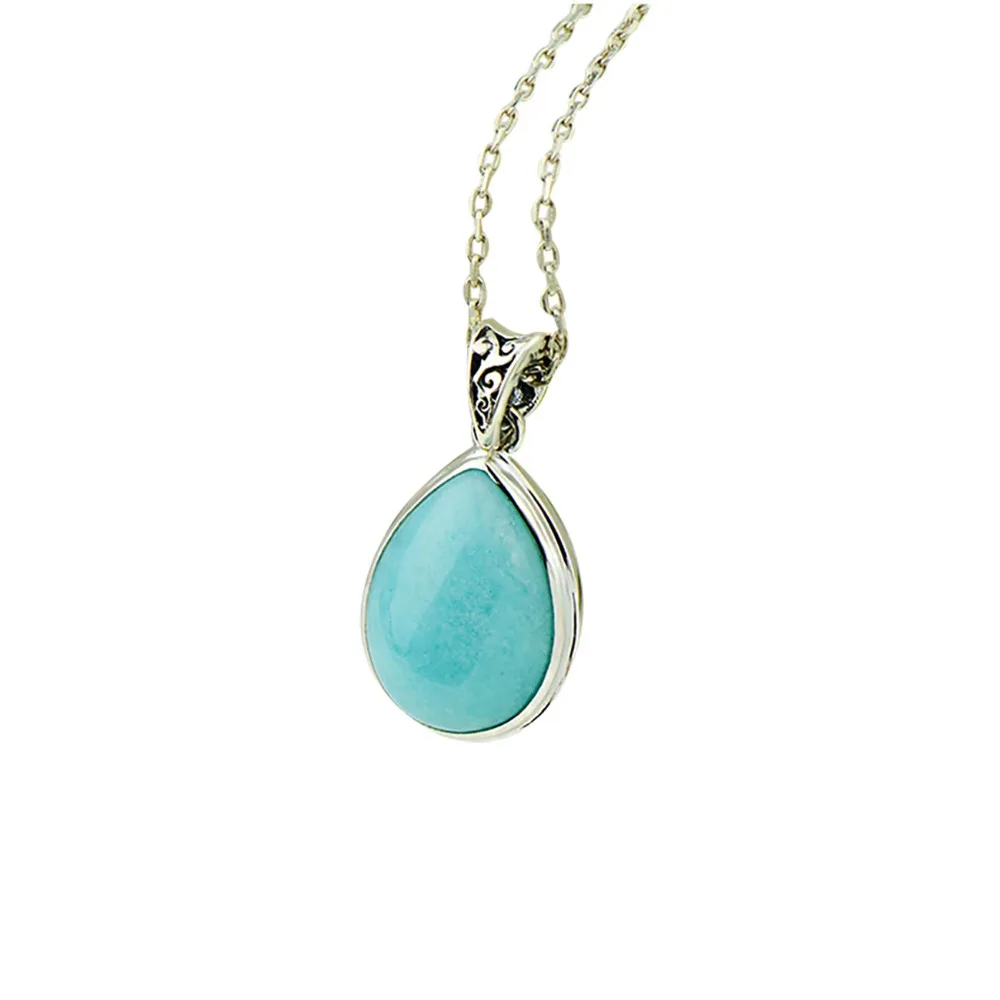 New Natural Water Drop Amazonite Real 925 Silver Pendnat For Women Vintage Style Silver Pendant Necklace Fine Jewelry
New Natural Water Drop Amazonite Real 925 Silver Pendnat For Women Vintage Style Silver Pendant Necklace Fine Jewelry