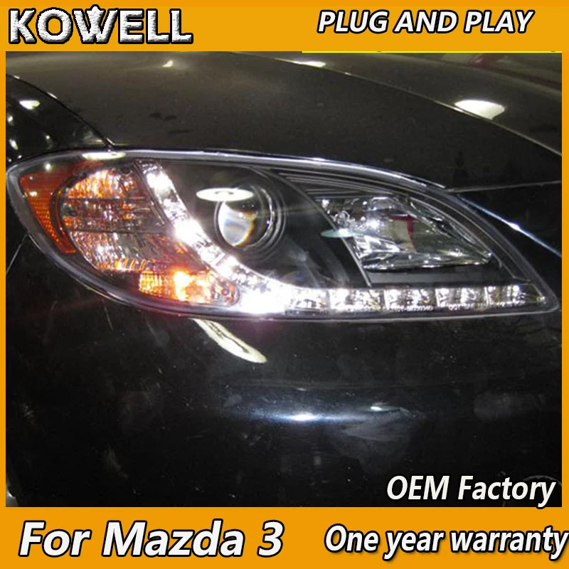 

KOWELL Car Styling for Mazda 3 LED 2006-2012 Headlight Mazda3 Headlights LED DRL Lens Double Beam H7 HID Xenon bi xenon lens