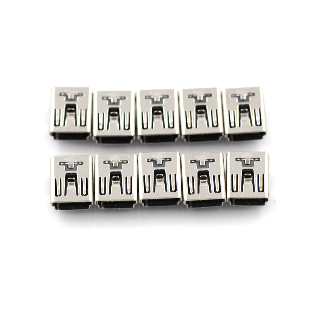 ZLinKJ 10 шт. мини USB разъем 90 градусов фронтальная 2 фута 5 контактный Micro для
