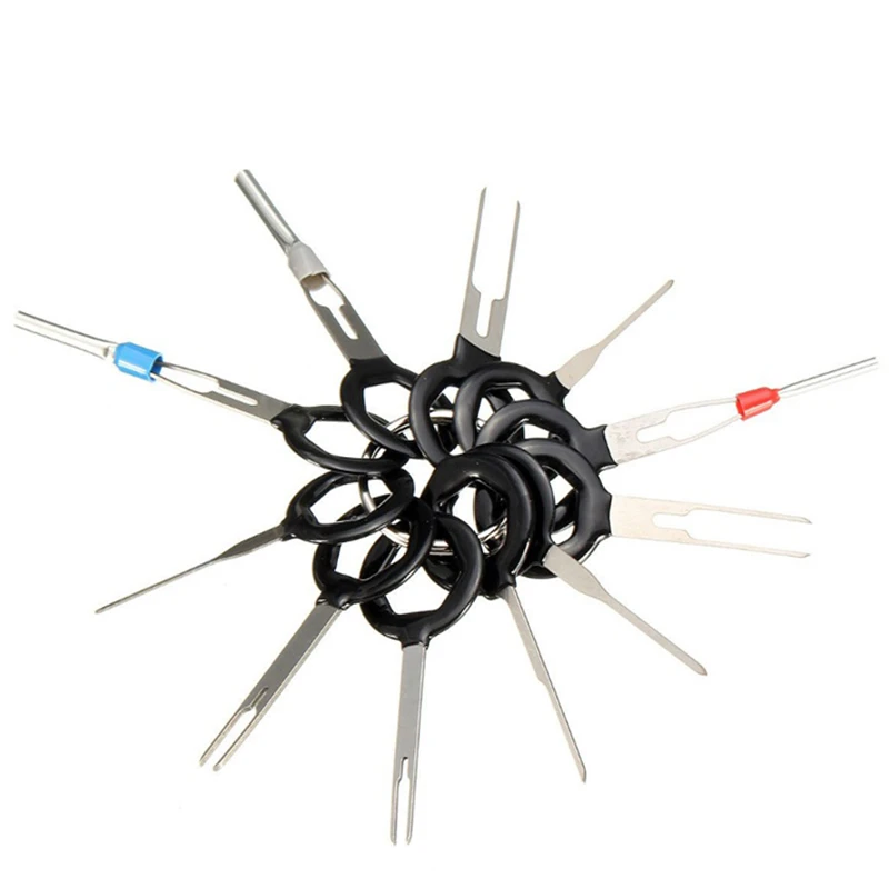 11pcs/set Auto Car Plug Circuit Board Wire Harness Terminal Extraction Pick Connector Crimp Pin Back Needle Remove Car Tool Kit
11pcs/set Auto Car Plug Circuit Board Wire Harness Terminal Extraction Pick Connector Crimp Pin Back Needle Remove Car Tool Kit