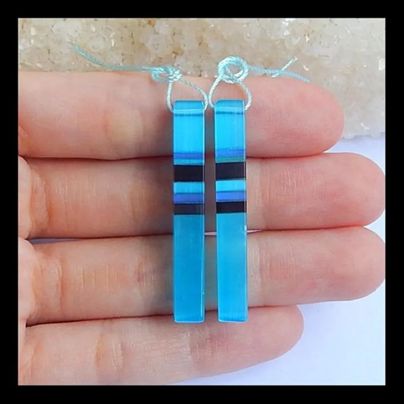 Jewelry accessories,Blue Jasper,Purple Jasper,Obsidian Intarsia Gemstone Earrings,Handmade DIY Supply Jewelry38x5x5mm,5.6g
Jewelry accessories,Blue Jasper,Purple Jasper,Obsidian Intarsia Gemstone Earrings,Handmade DIY Supply Jewelry38x5x5mm,5.6g