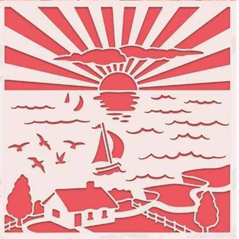 Sea Landscape Stencil for DIY Scrapbooking Decorative Embossing Paper Cards Crafts Plastic Templates Drawing Sheets 6x6inches
Sea Landscape Stencil for DIY Scrapbooking Decorative Embossing Paper Cards Crafts Plastic Templates Drawing Sheets 6x6inches