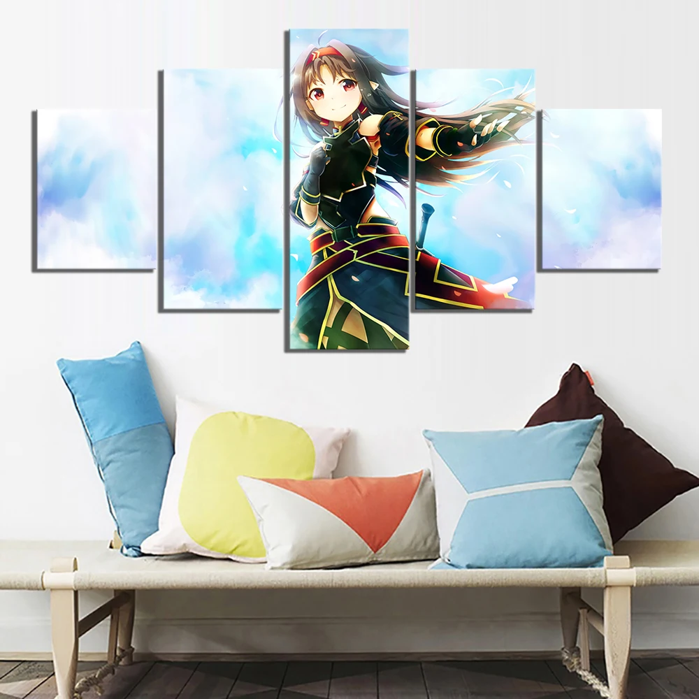 5 Piece HD Anime Girl Picture Konno Yuuki Sword Art Online Comic Poster Paintings Cartoon Wall Sticker Canvas Paintings Wall Art
5 Piece HD Anime Girl Picture Konno Yuuki Sword Art Online Comic Poster Paintings Cartoon Wall Sticker Canvas Paintings Wall Art