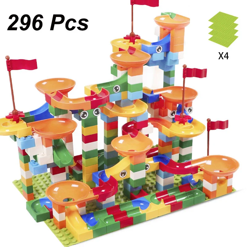 Plastic Funnel Slide Marble Race Run Maze Ball Track Big Size Bricks Building Blocks 48-296PCS Compatible Legoings Duplo Block
Plastic Funnel Slide Marble Race Run Maze Ball Track Big Size Bricks Building Blocks 48-296PCS Compatible Legoings Duplo Block