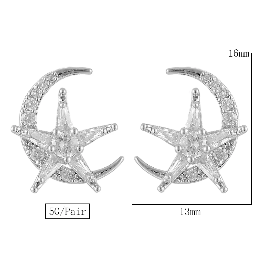 SisCathy Brand Moon Star Shape Fashion Stud Earrings for Women Girl Prom Party Jewelry Top Quality Cubic Zirconia Earrings
SisCathy Brand Moon Star Shape Fashion Stud Earrings for Women Girl Prom Party Jewelry Top Quality Cubic Zirconia Earrings